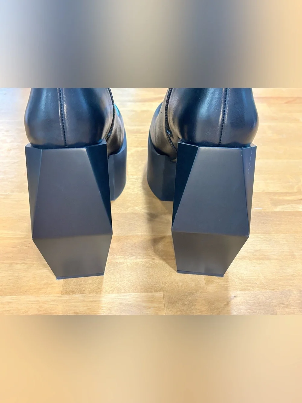 United Nude Stage Boot Black Leather Platform Boots EU 40 US 7 Men or 9 Women